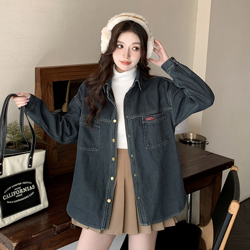 Temperament retro shirt Korean style coat for women