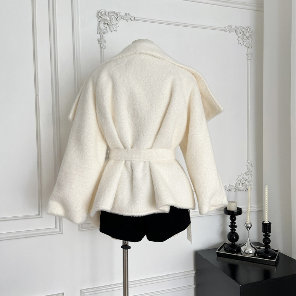 Large lapel all-match coat temperament belt