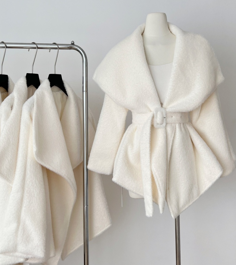 Large lapel all-match coat temperament belt