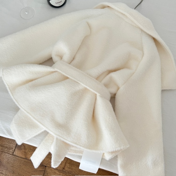 Large lapel all-match coat temperament belt