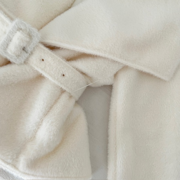 Large lapel all-match coat temperament belt