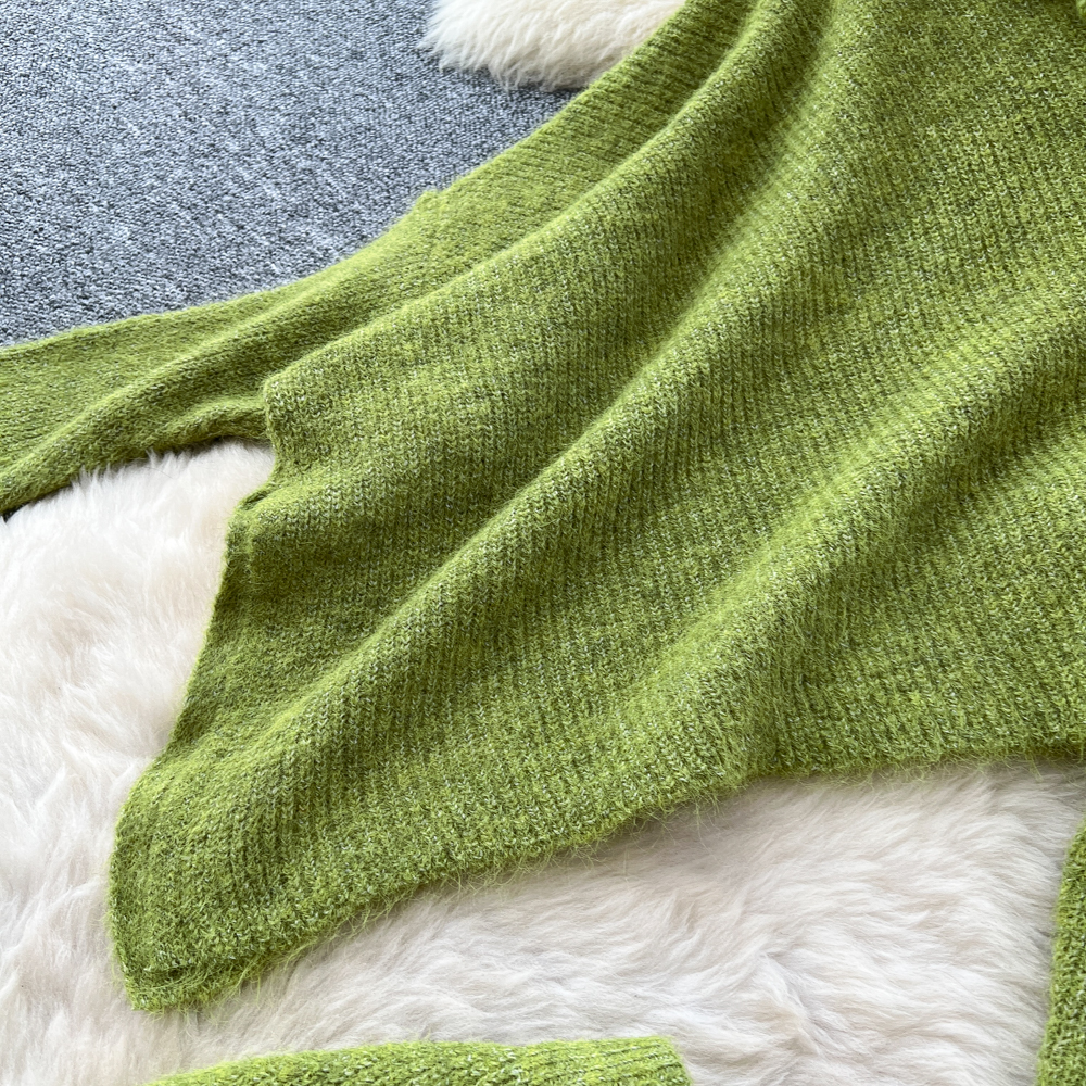 Tender flowers sweater autumn and winter skirt a set for women