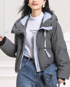 Winter cstand collar down coat zip short bread clothing