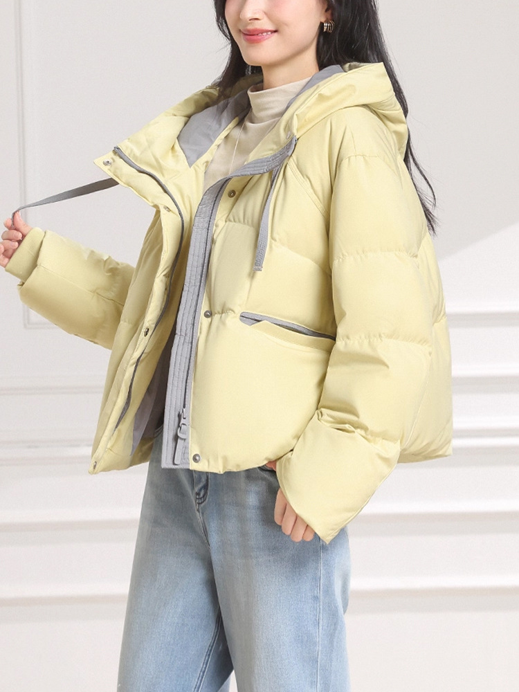 Winter cstand collar down coat zip short bread clothing