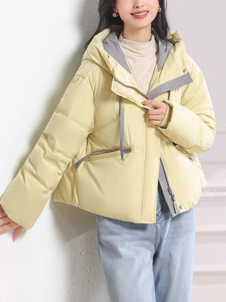 Winter cstand collar down coat zip short bread clothing
