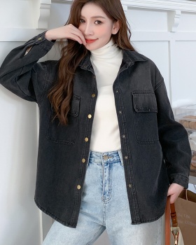 Denim Korean style shirt all-match coat