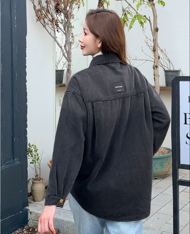 Denim Korean style shirt all-match coat