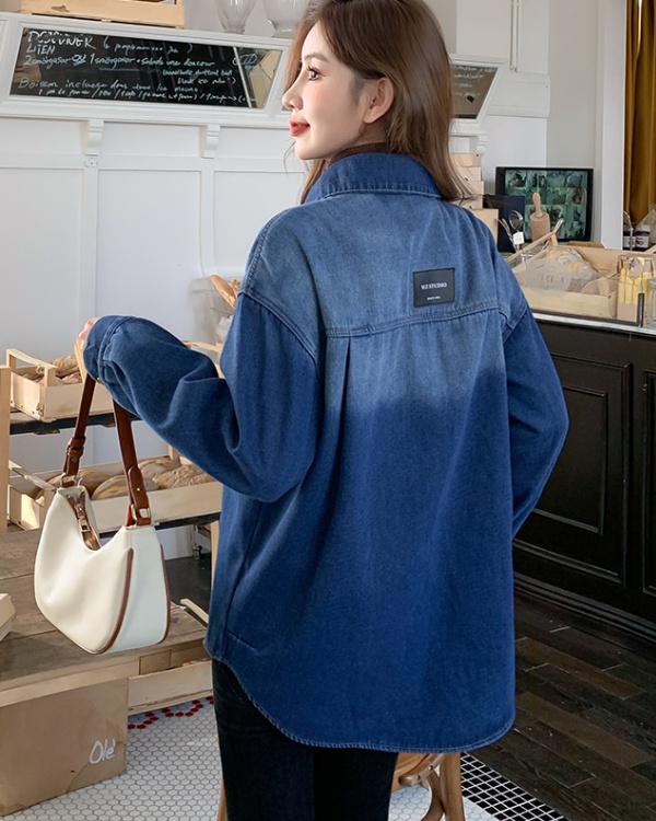 Denim Korean style shirt all-match coat