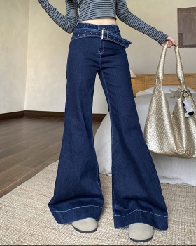 Straight flare pants jeans for women