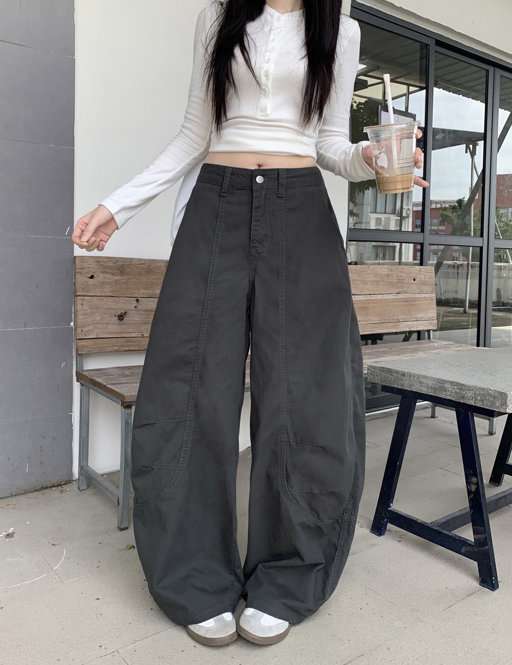 Autumn jeans gray work clothing for women