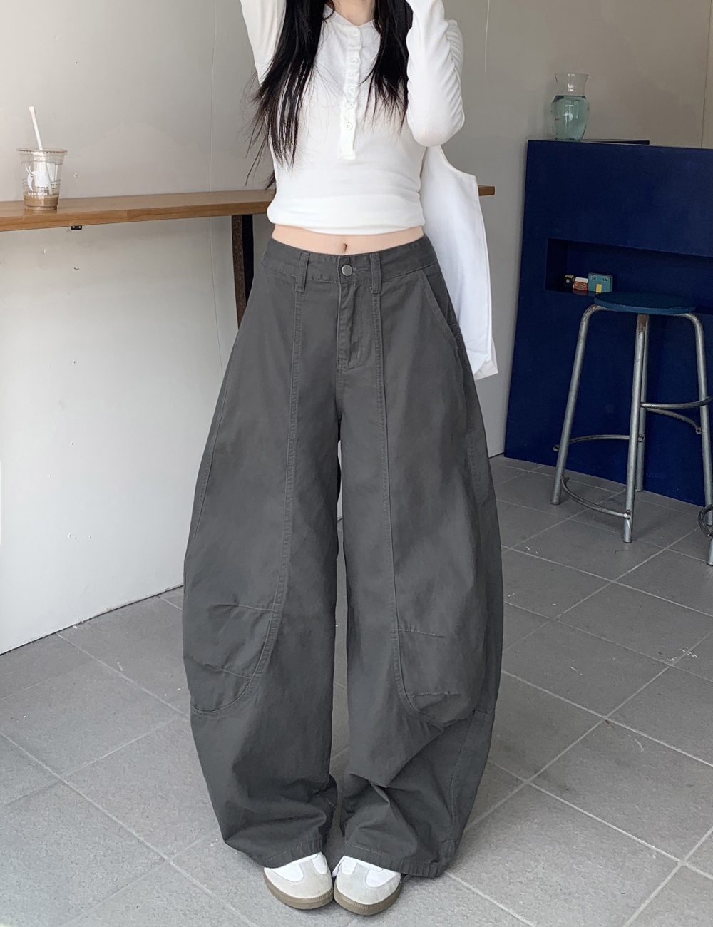 Autumn jeans gray work clothing for women