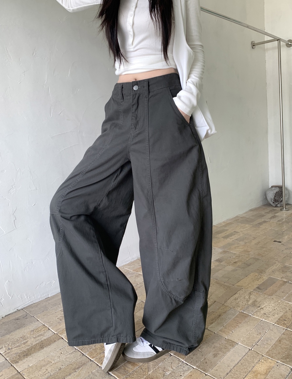 Autumn jeans gray work clothing for women