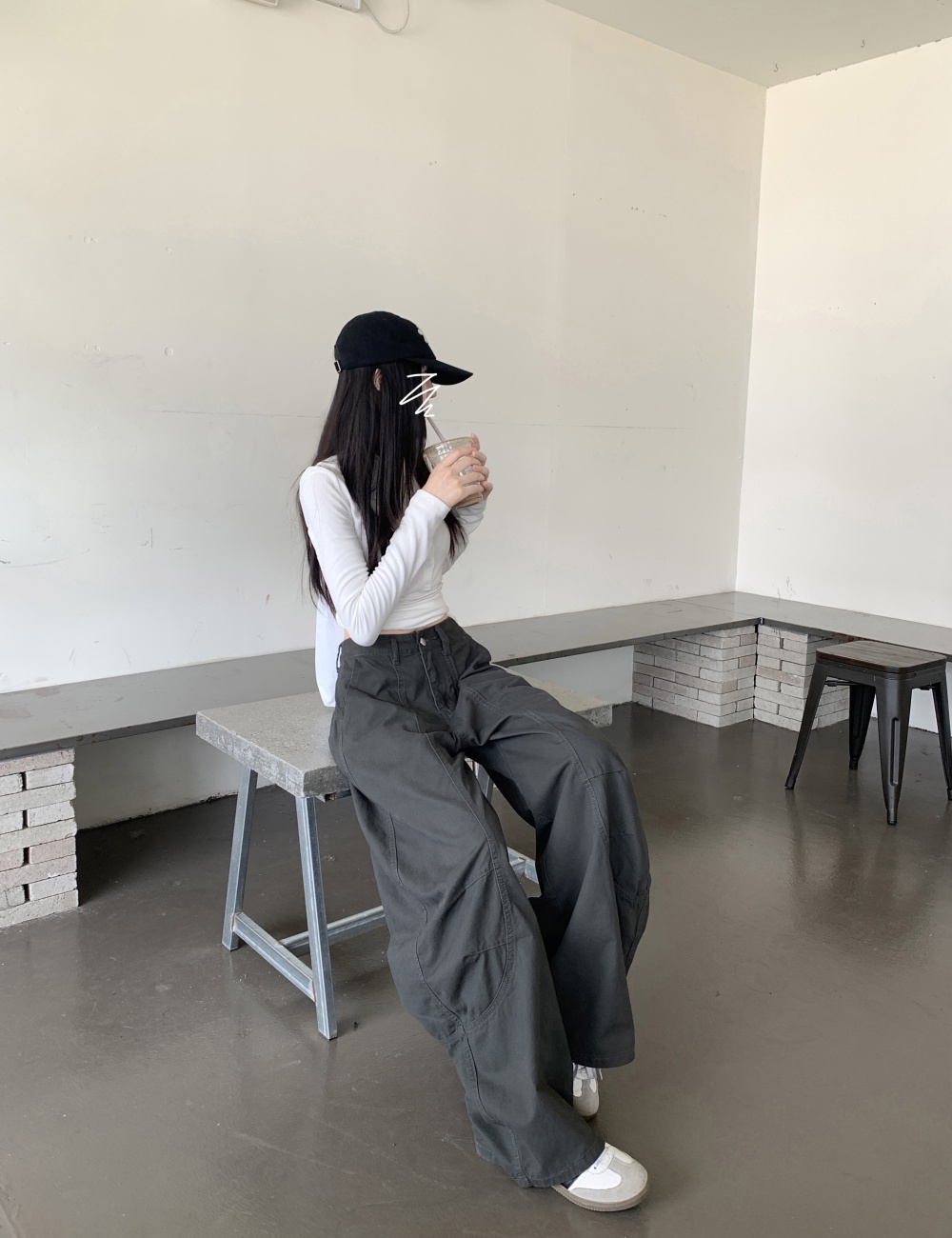 Autumn jeans gray work clothing for women