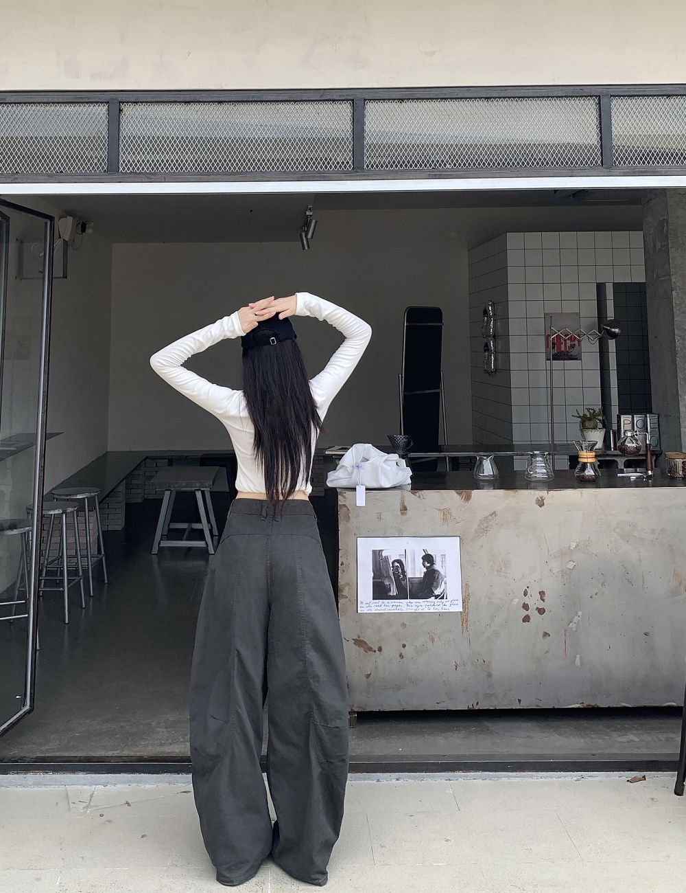 Autumn jeans gray work clothing for women