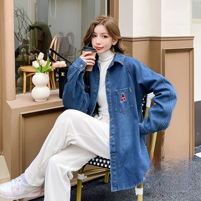 Korean style embroidered shirt all-match coat