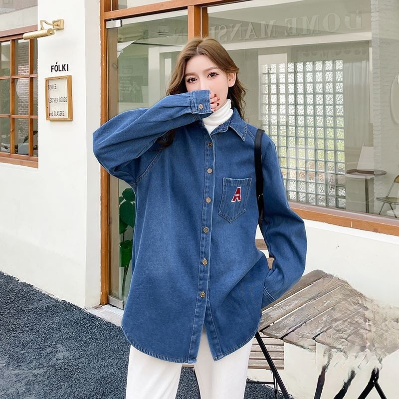 Korean style embroidered shirt all-match coat
