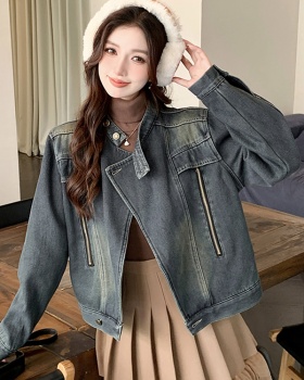 Denim autumn and winter all-match Korean style coat