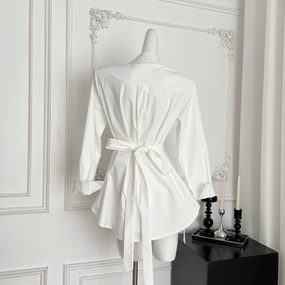 Fashion temperament shirt lace slim tops for women