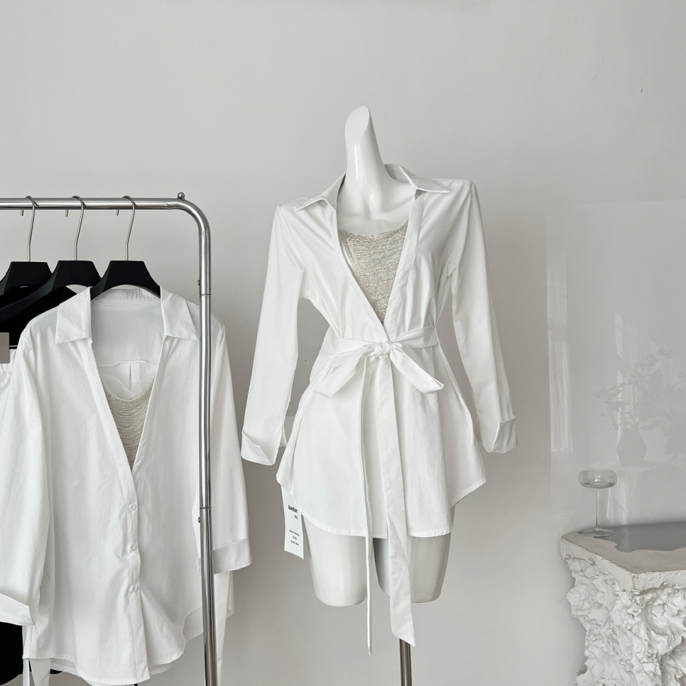 Fashion temperament shirt lace slim tops for women