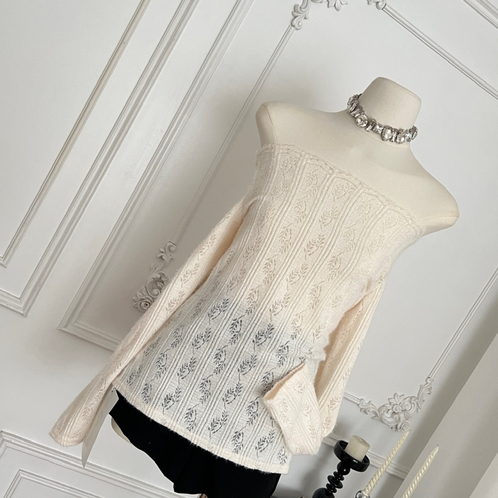 Wrapped chest long sleeve shirt lace bottoming shirt