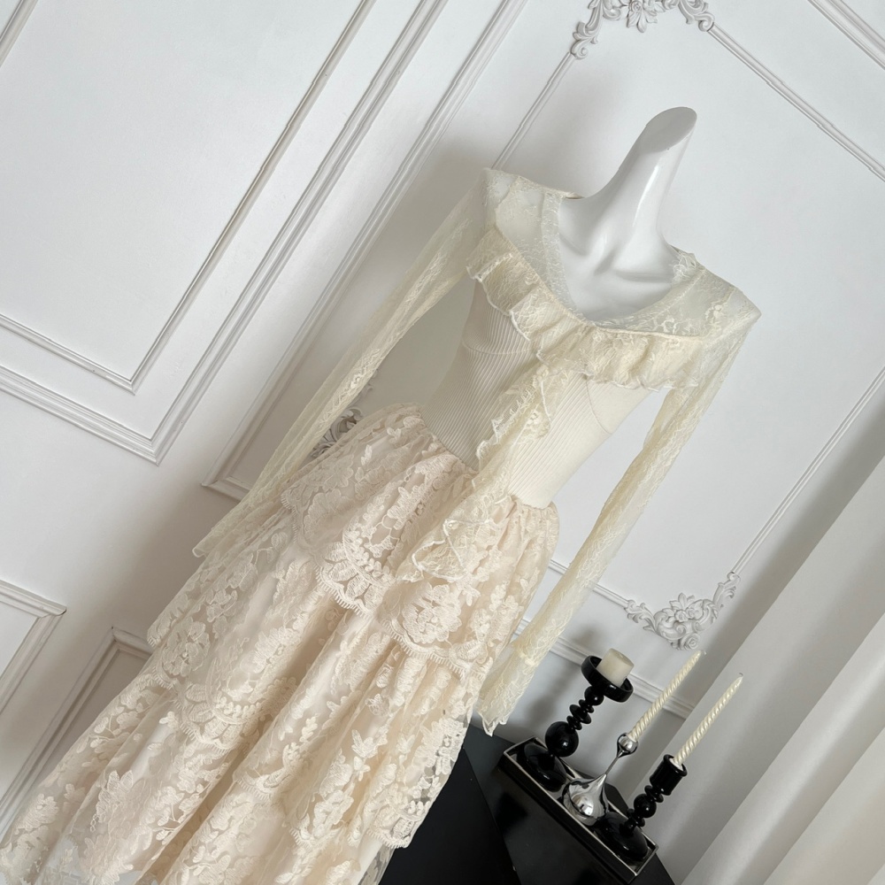 France style big skirt temperament V-neck dress for women