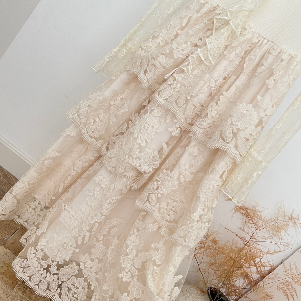 France style big skirt temperament V-neck dress for women