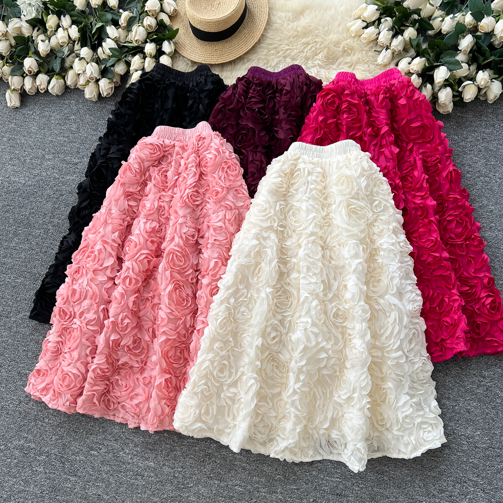 Autumn and winter skirt flowers puff skirt