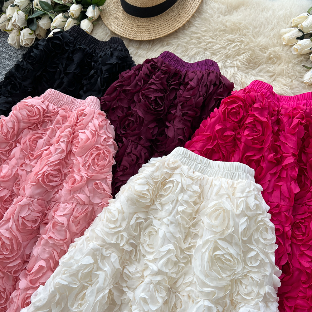 Autumn and winter skirt flowers puff skirt