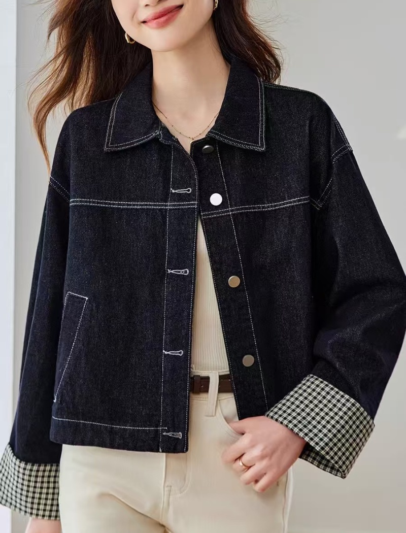 Casual denim loose coat unique Korean style tops