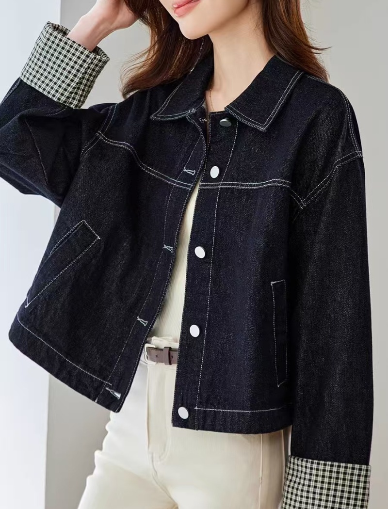 Casual denim loose coat unique Korean style tops
