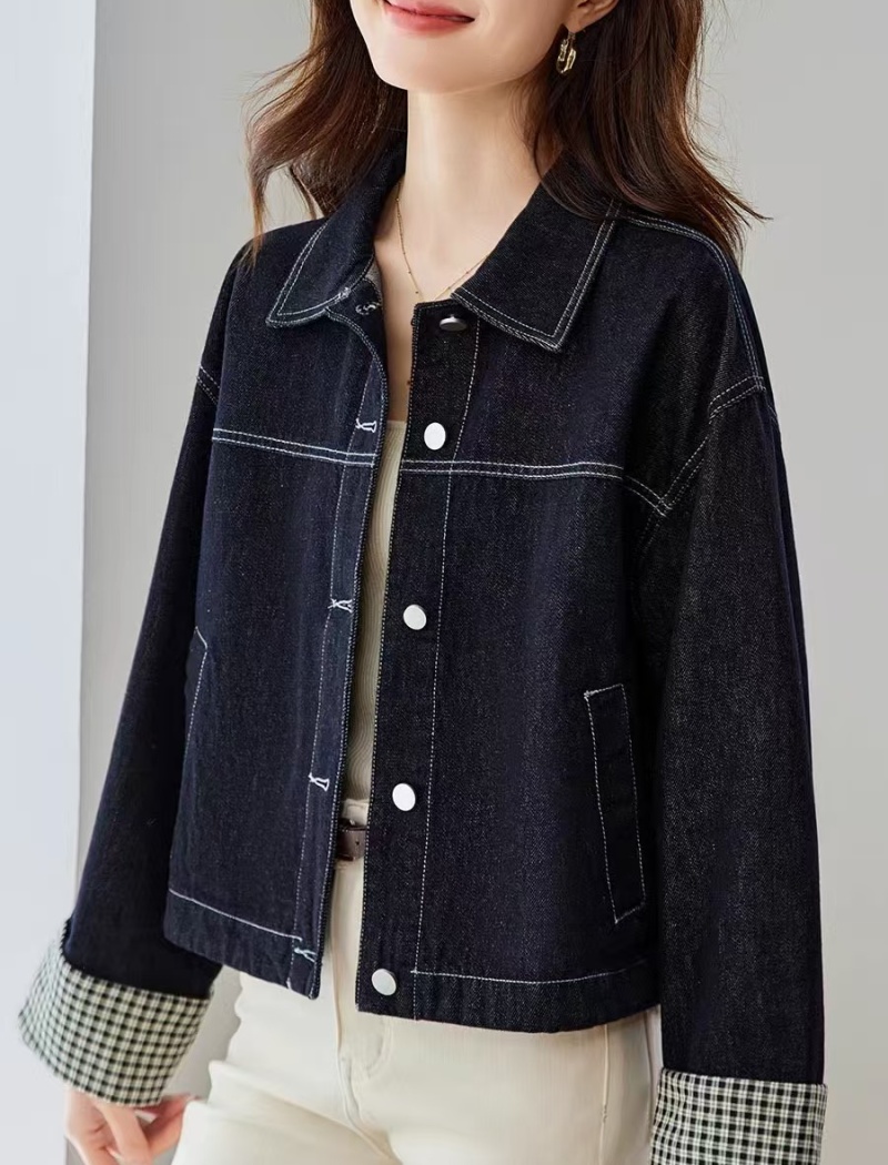 Casual denim loose coat unique Korean style tops
