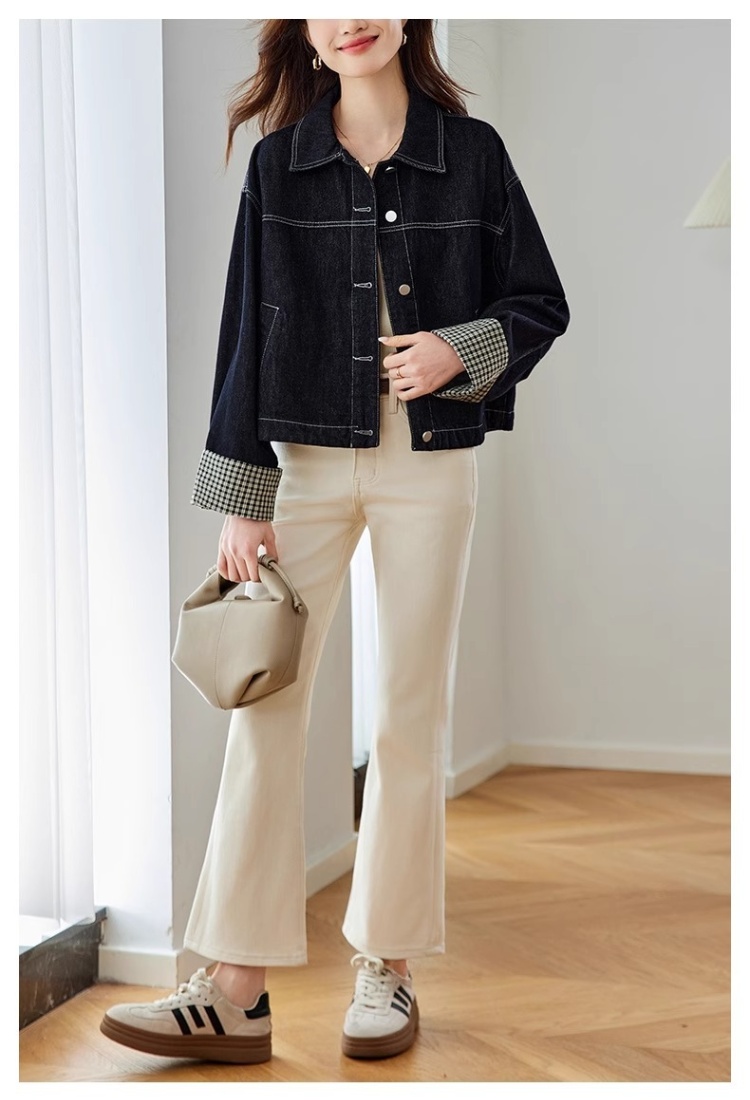 Casual denim loose coat unique Korean style tops