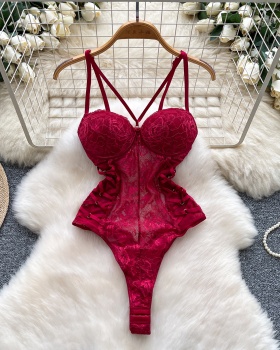 Bandage lace corset enticement leotard for women