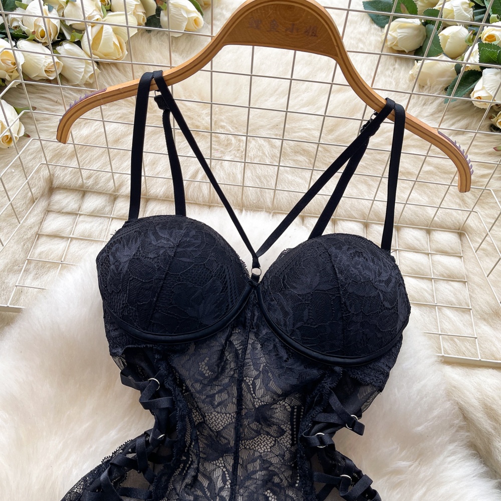 Bandage lace corset enticement leotard for women