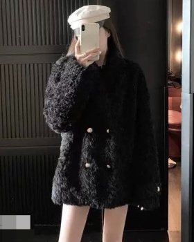 Winter velvet jacket thick overcoat for women