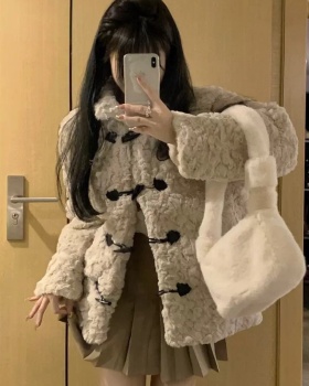 Horn buckle chanelstyle coat winter tops for women