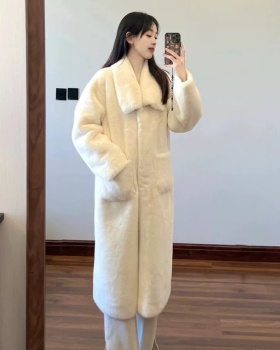 White elmo coat long overcoat for women