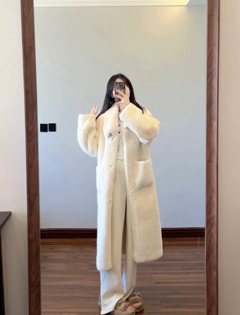 White elmo coat long overcoat for women
