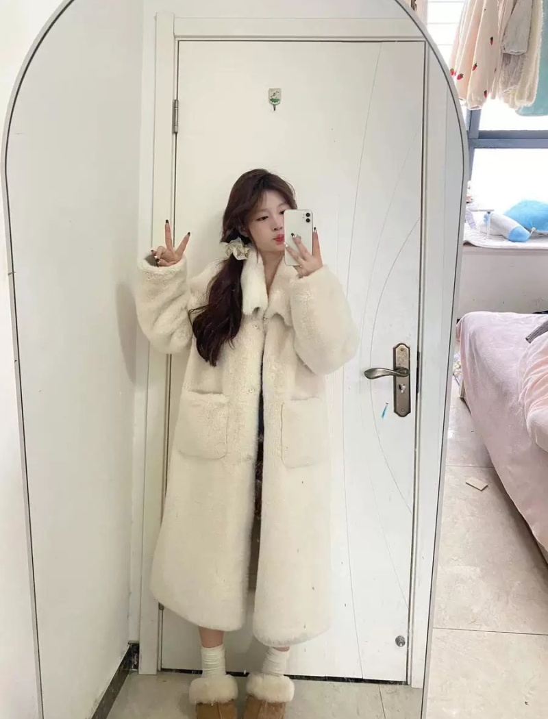 White elmo coat long overcoat for women