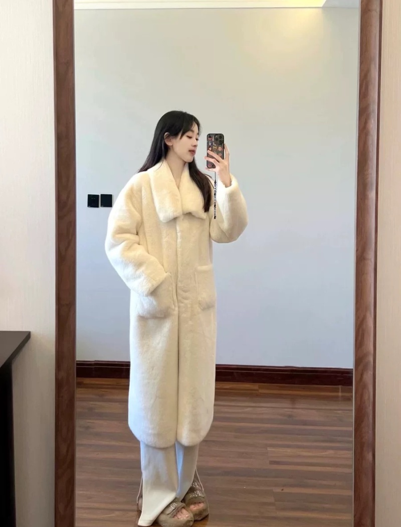 White elmo coat long overcoat for women