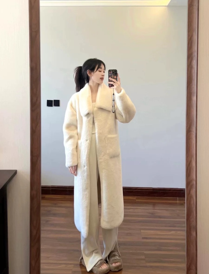 White elmo coat long overcoat for women