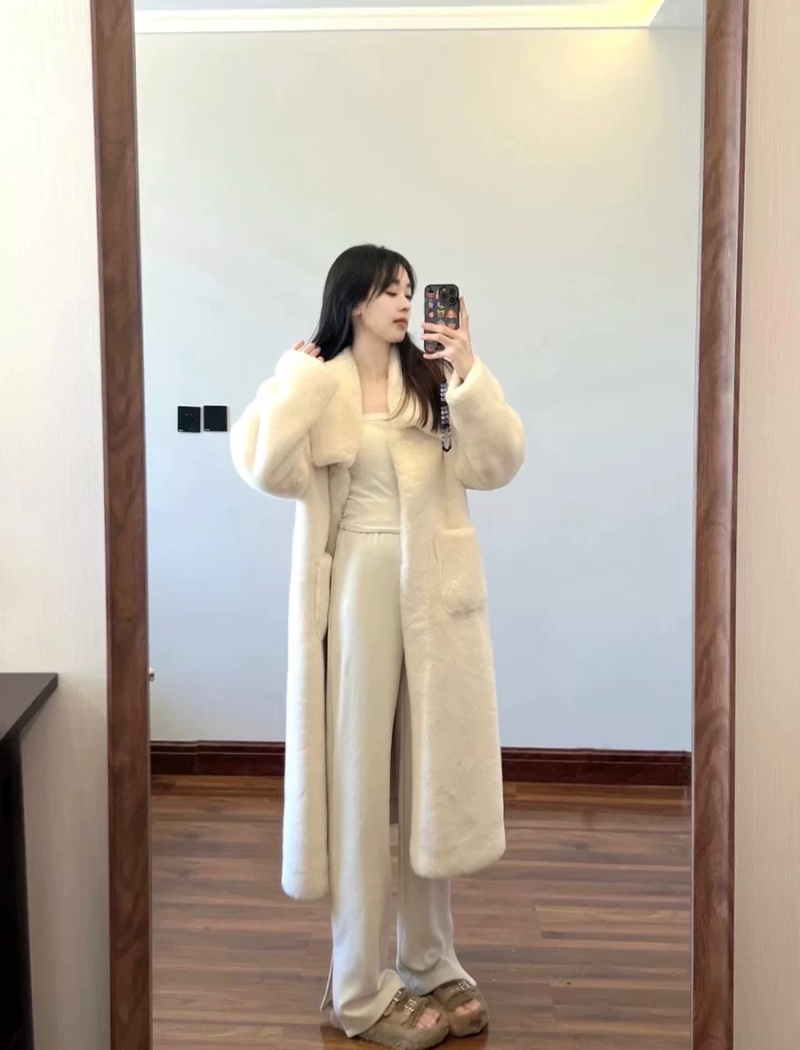 White elmo coat long overcoat for women