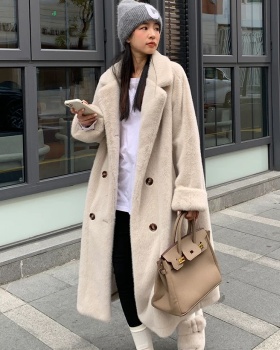 Thick overcoat loose fur coat