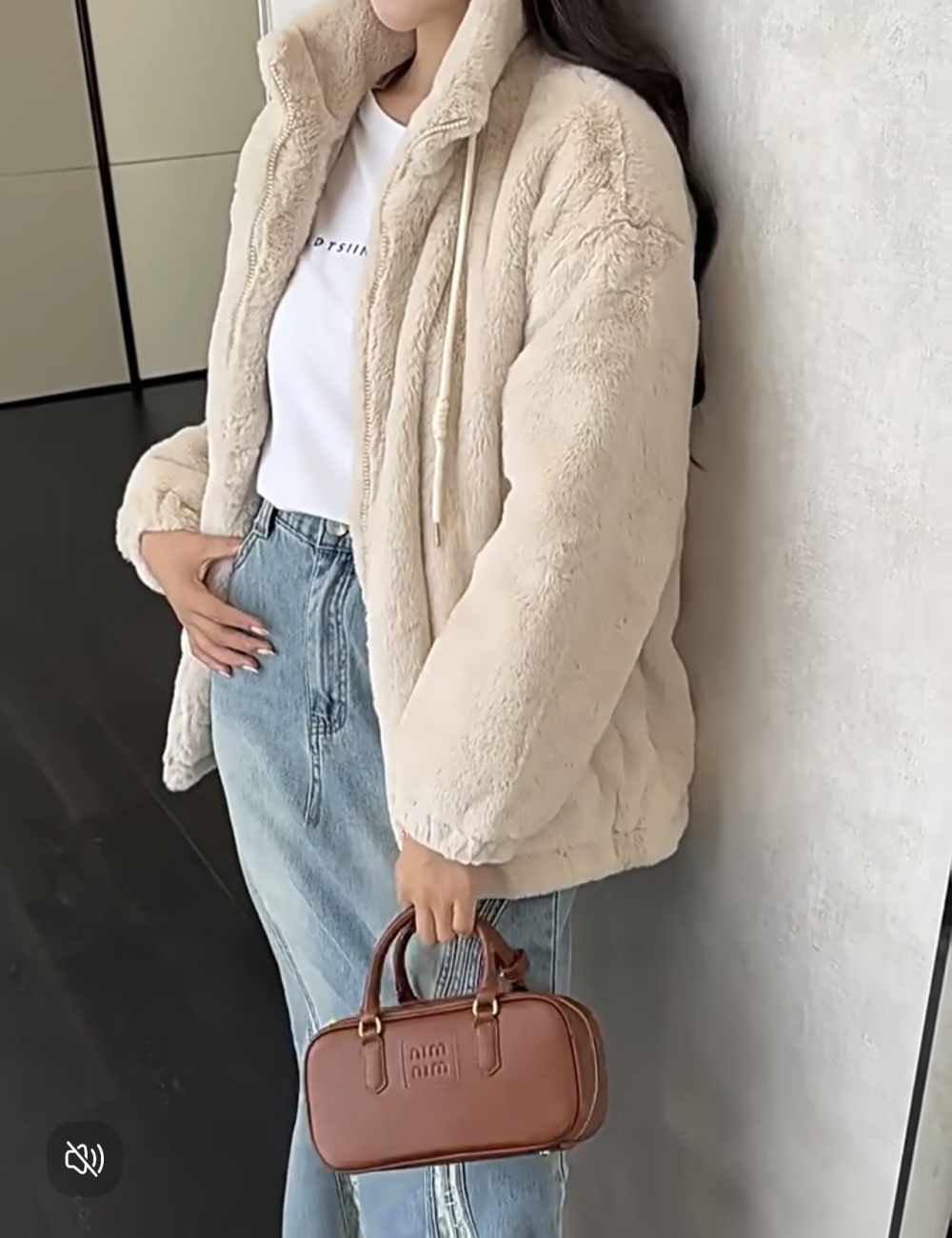 Lamb fur cotton coat rabbit fur fur coat