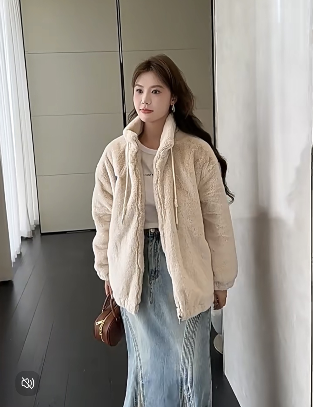 Lamb fur cotton coat rabbit fur fur coat