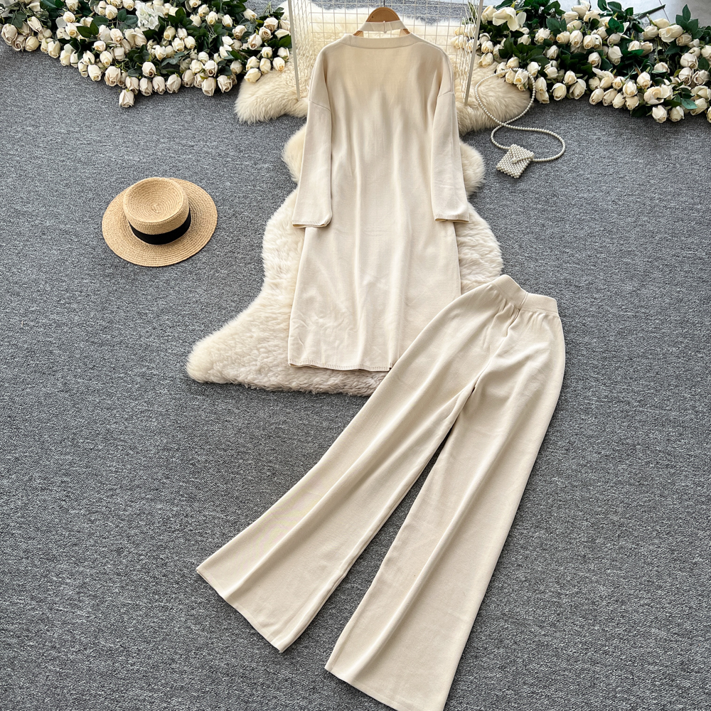 Loose coat temperament vest 3pcs set for women