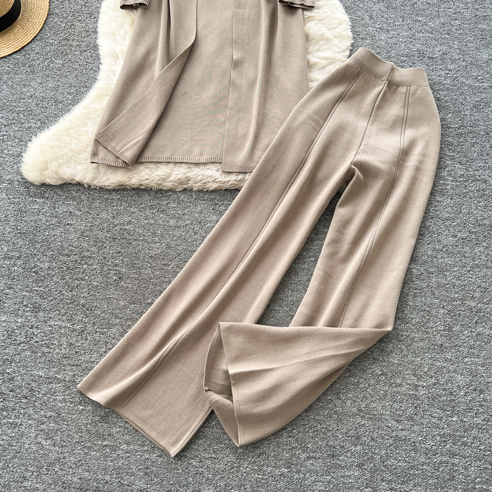 Loose coat temperament vest 3pcs set for women