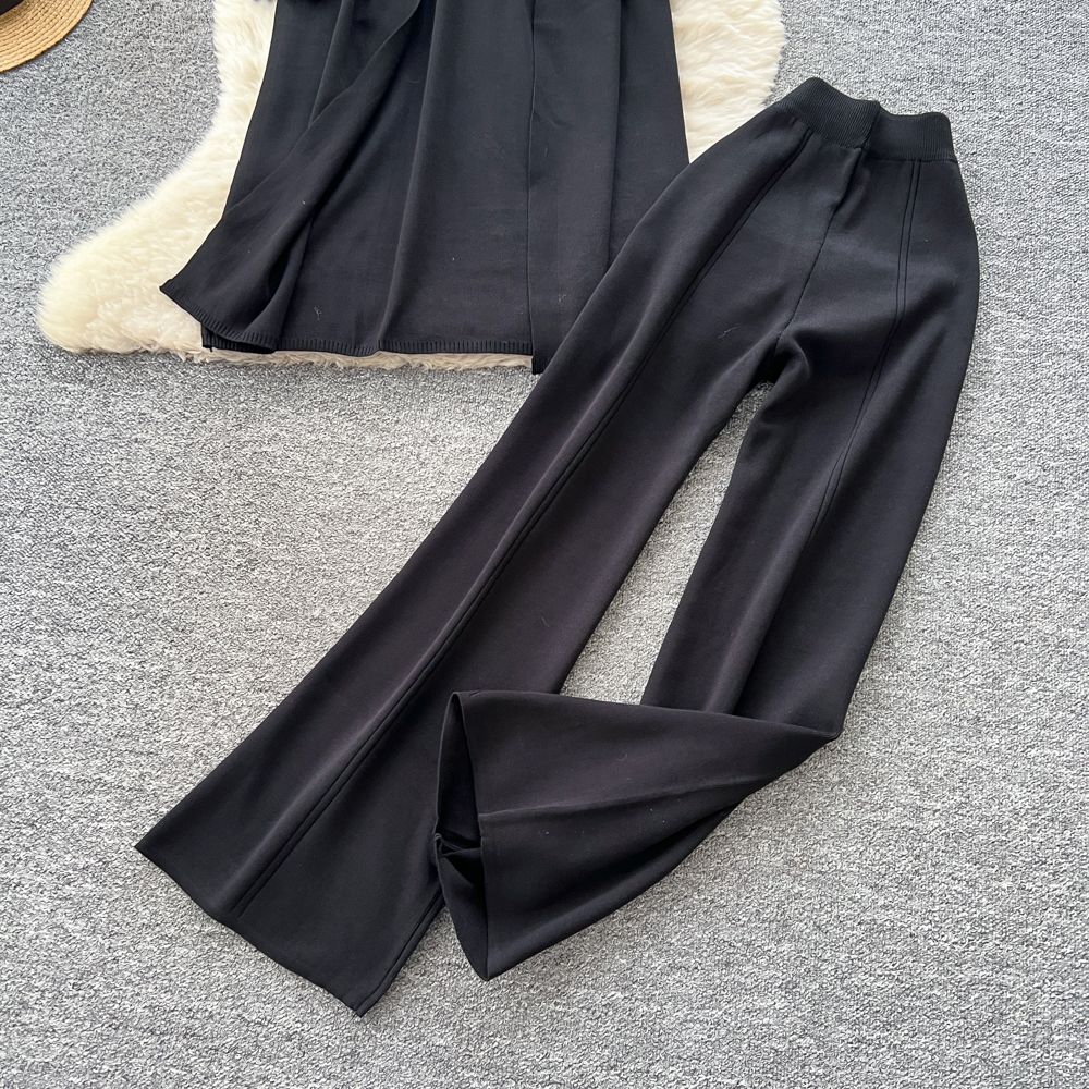 Loose coat temperament vest 3pcs set for women