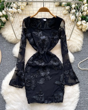 Lace autumn formal dress European style dress for women