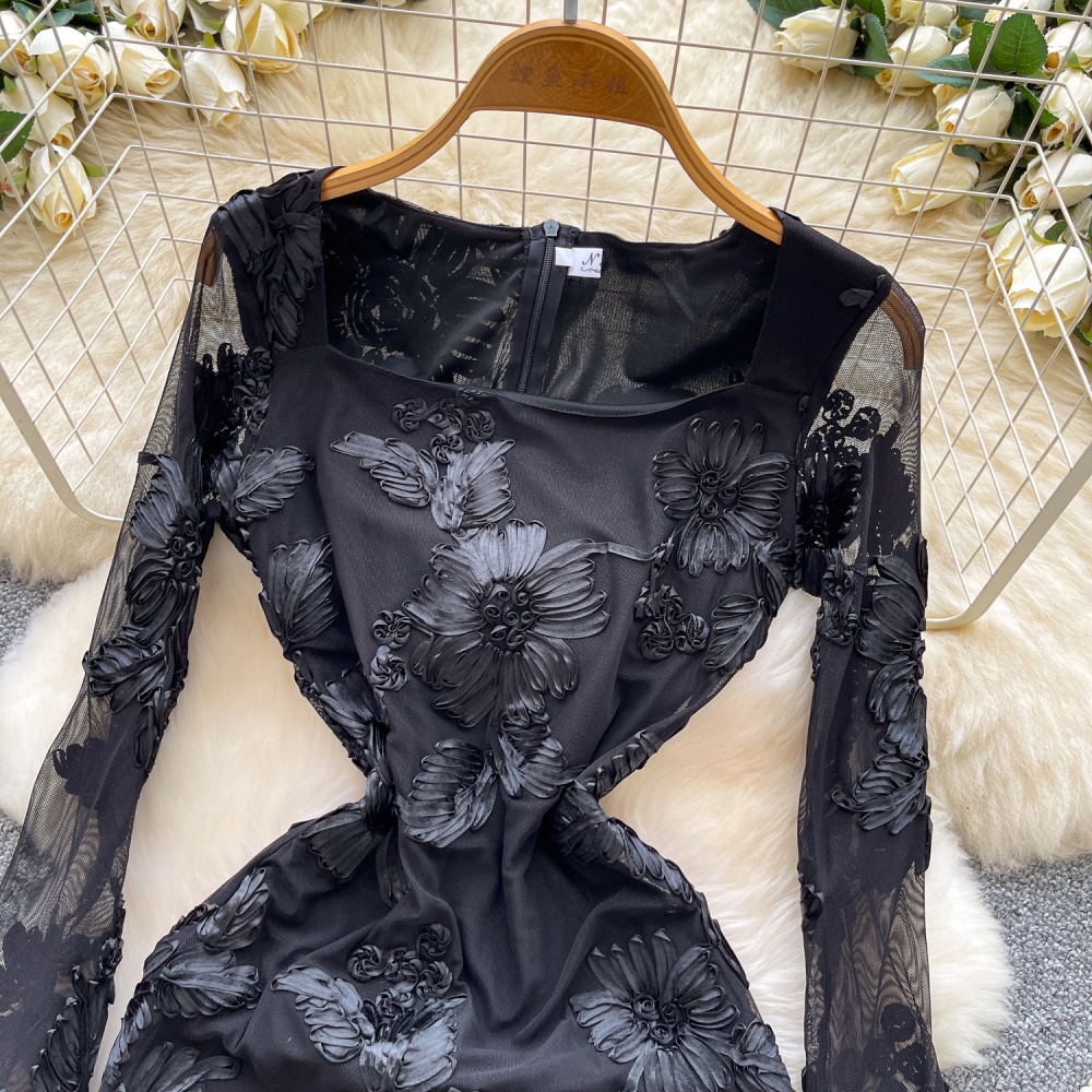 Lace autumn formal dress European style dress for women